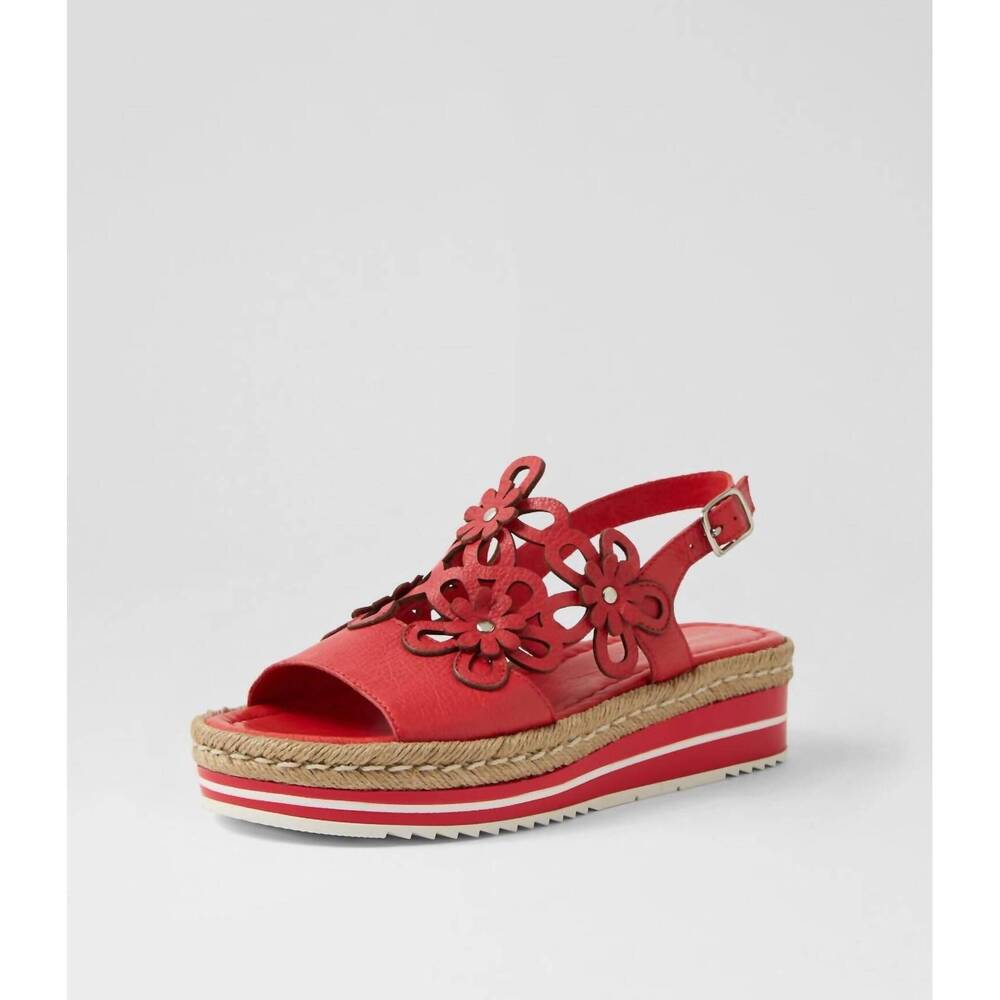 NEW DJANGO & JULIETTE women's aldo sandals in red leather